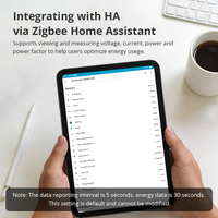Produk Rumah Pintar Zemismart Meteran Energi Mini 3 Fase 63A Zigbee 3.0 Pemantauan Real-time Zigbee2mqtt Bekerja dengan Home Assistant