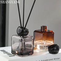 Diffuseur d'aromathérapie de luxe personnalisé ambre et gris 180 ml, bouteille en verre, aromathérapie sans flamme