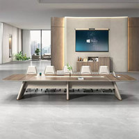 Ensemble de table de réunion Liyu Office Furniture, 6 tables en bois avec roulettes élégantes, blanc, 12 pieds en métal, table de conférence