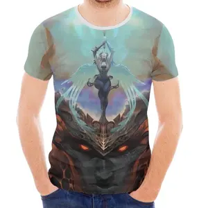 Özel Logo klasik oyun melekler ve Demons 3D baskı desen tasarımı yüksek kaliteli süblimasyon baskı özel T Shirt