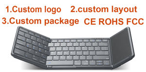 Clavier Bluetooth rétroéclairé pliable, clavier intelligent sans fil pliable pour téléviseur, clavier de poche pliable avec souris - Product Image 5