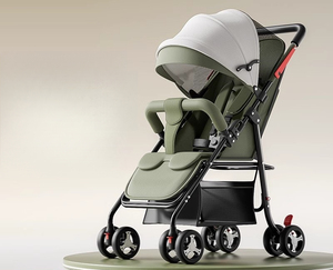 Cochecito de Bebé Ligero Plegable de 4 Ruedas con Plegado de un Clic, Reclinable en Posición Sentada y Acostada, Sistema de Viaje para Niños de 0 a 3 Años - Product Image 1