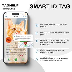ปลอกคอแมว Taghelp พร้อมแท็ก QR สะท้อนแสงสีม่วง ปลอกคอแบบปลดเร็วสำหรับลูกแมวพร้อมกระดิ่งสำหรับแมวตัวเล็ก - Product Image 6