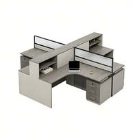 Bureau de travail modulaire minimaliste moderne avec panneaux d'intimité, armoire de rangement et gestion des câbles