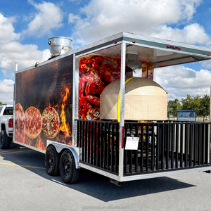 Remolque de Pizzería Móvil Personalizado con Horno de Piedra de Doble Eje, Línea de Preparación y Plataforma de Servicio Abierta para Festivales, Parques de Comida y Mercados - Product Image 1