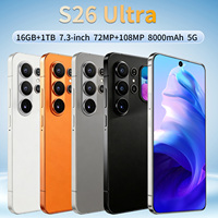 Smartphone S26 Ultra 5G Android 16 Écran LCD 7,3 pouces 16 Go de RAM 1 To de stockage Triple appareil photo 108 MP Batterie supérieure à 8000 mAh Double SIM