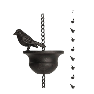 Cadena de Lluvia Decorativa con Forma de Pájaro Vintage, Cadena de Lluvia de Metal Colgante para Lluvia Intensa, Decoración Interior y Exterior - Product Image 5
