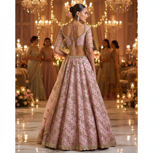 Robe de soirée de travail multi-fils de créateur Beautiful Party Wear Lehenga Choli - Product Image 3