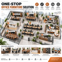 Ensemble complet de mobilier de bureau professionnel avec bureaux de direction, postes de travail, tables de conférence, réceptions et armoires