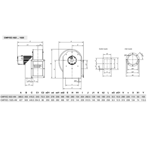 Ventiladores centrífugos de presión media Sodeca Turbina 2810 RPM Flujo máximo 1380 m3/h para ventilación industrial y eliminación de polvo - Product Image 4
