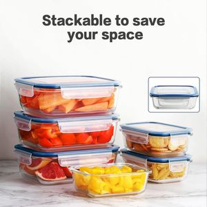 China Wholesale Lock Lid <b>Glass</b> Minimalist Kitchen Food Storage <b>Box</b> Sets Airtight Containers Air-Release Valve Travel Adult Lunch - Product Image 5