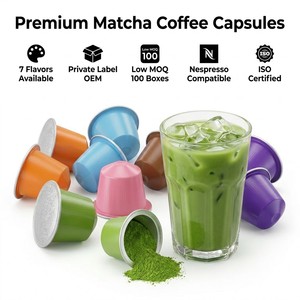 Cápsulas de Matcha en Polvo, Alternativa al Café, Cápsulas de Té Verde Compatibles con Nespresso, Dolce Gusto, Keurig, Energía Natural, Suministro a Granel - Product Image 1