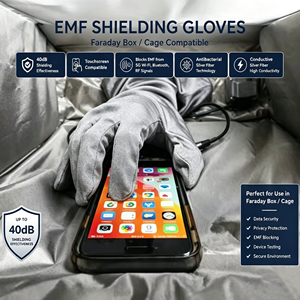 Guantes Personalizados Anti-Radiación EMF con Fibra de Plata, Protección EMI de 40dB, Táctiles, Casuales para Exteriores, MOQ 1 Par - Product Image 1