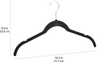 CHARISMA luxe velours noir cintres personnalisés mince chemise antidérapante vêtements avec barre de cravate multifonctionnel pour une utilisation en garde-robe