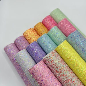Sparkly Shiny Synthetic Vinyl Glitter Fabric Sheets Chunky Faux <strong>Leather</strong> for Shoes Bags Bow Crafts - Product Image 4