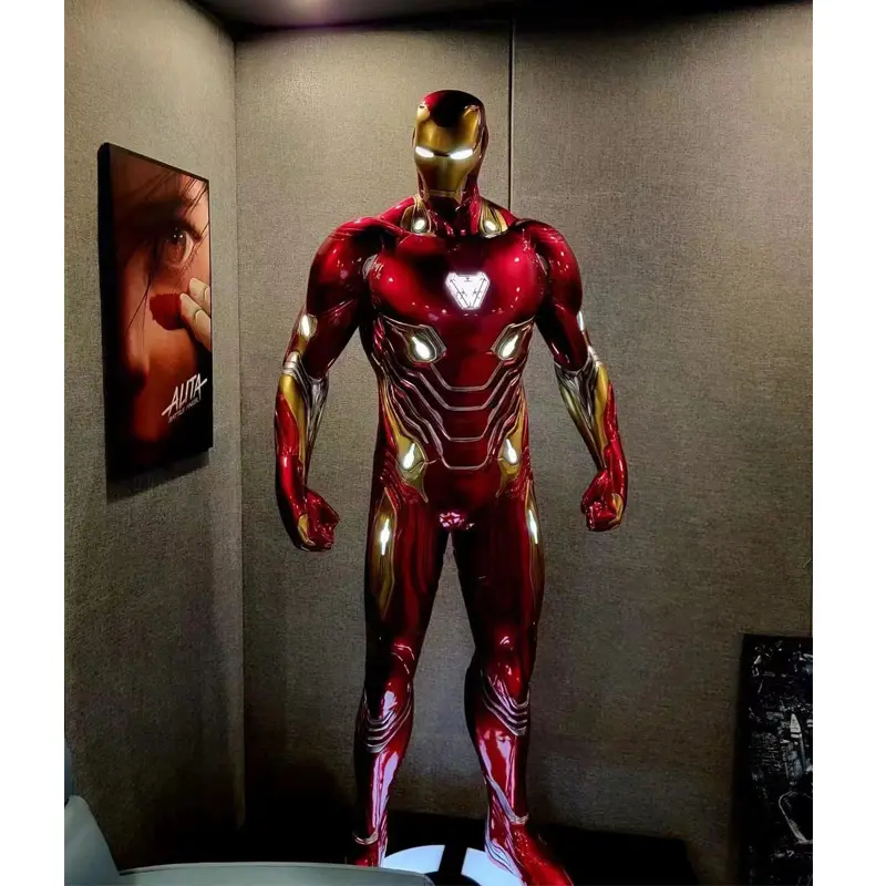 Fábrica de gran tamaño MK50 MK7 Ironman resina artesanía molde Marvel acción película prop fibra de vidrio Iron Man escultura