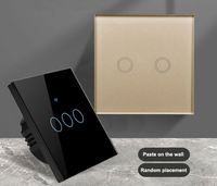 Interrupteur mural tactile intelligent sans fil, wi-fi, pour luminaire, panneau en verre trempé, commande à thème, application Tuya