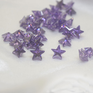 Étoile à cinq branches en zircon cubique synthétique, couleurs <span class=keywords><strong>améthyste</strong></span>/<span class=keywords><strong>orange</strong></span>/rose, tailles 3x3-6x6mm - Product Image 3
