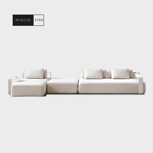 Conjunto de sofá italiano, conjunto de sofá ao ar livre com estrutura de alumínio para jardim e piscina
