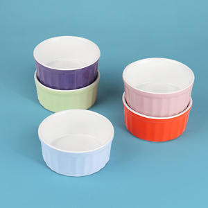 Nordique en gros Mini En Céramique Cuisson Plats Souffle Crème Brûlée Ramequins - Product Image 4