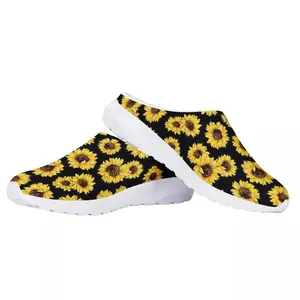 Zapatos planos con estampado Floral de girasol para mujer, sandalias transpirables informales, personalizadas, de verano, venta directa de fábrica, 2021