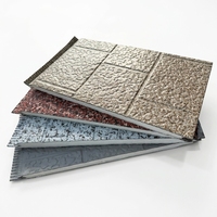 Sistema de Revestimiento de Paredes Exteriores Completo, Personalizado, Impermeable, Ignífugo, con Textura de Granito, Tablero Metálico Tallado, para Comercios