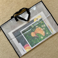 Porte-documents d'art avec poignée et fermeture éclair, en vinyle et maille, pour le rangement d'œuvres d'art, les panneaux d'affichage, les albums de scrapbooking, les souvenirs et les affiches