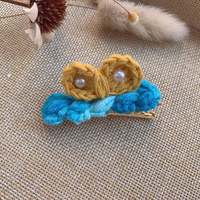 Tschick – épingles à cheveux en tricot de laine pour bébé, pinces à cheveux, nœuds pour fille, Barette pour enfant, épingles d'hiver pour filles, accessoires pour enfants, pince à cheveux rétro