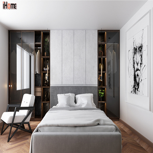 <span class=keywords><strong>Ihome</strong></span> ตู้เสื้อผ้ากระจกชั้นสูงชุดเฟอร์นิเจอร์ห้องนอนไม้พร้อมตู้เสื้อผ้า - Product Image 2