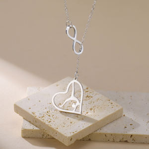 <span class=keywords><strong>Collana</strong></span> di moda donna simbolo <span class=keywords><strong>infinito</strong></span> in oro placcato in acciaio inox cuore ginnastica <span class=keywords><strong>collana</strong></span> gioielli regali per le donne ragazze - Product Image 4