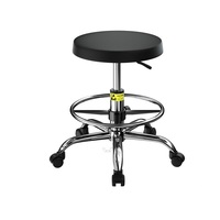 Chaise de tabouret à hauteur réglable en PU de meilleure qualité avec anneau de pied chaise de tabourets de laboratoire ESD pivotante
