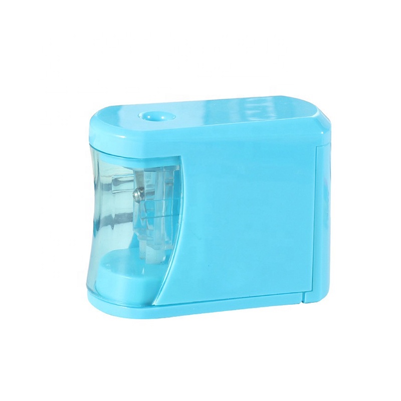 Пластиковая точилка для карандашей, многоцветный мини-инструмент для заточки карандашей, с аккумулятором, для домашнего использования