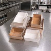 Boîte à sushi en papier recyclable de qualité supérieure avec couvercle en PET Emballage alimentaire pour sushi pour les supermarchés à emporter