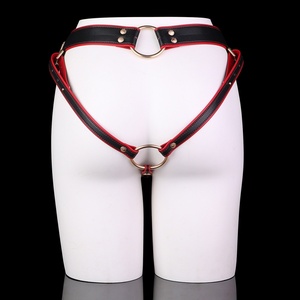 DV9031 Lock Oath Bearer Pants Strapon Male Chastity Pants with Cock Cage Sexy Lingerie Body Harness Leather Thong Femboy Sex Toy - Product Image 5