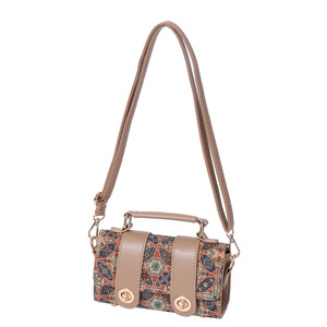 Borsa Vintage in Sughero da Donna, Borsa a Spalla Etnica Patchwork in Ecopelle con Manico Superiore e Chiusura a Girello - Product Image 5