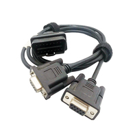 Ventas al por mayor Durable OBD II OBD2 16pin macho a Dual RS232 Serial VGA DB9 hembra Cable divisor para diagnóstico de automóviles