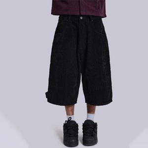 Pantalones Cortos Bermuda Negros Clásicos con Logotipo Personalizado al por Mayor, 100% Algodón, Estilo Urbano Hip Hop, Multibolsillos, para Hombre - Product Image 4