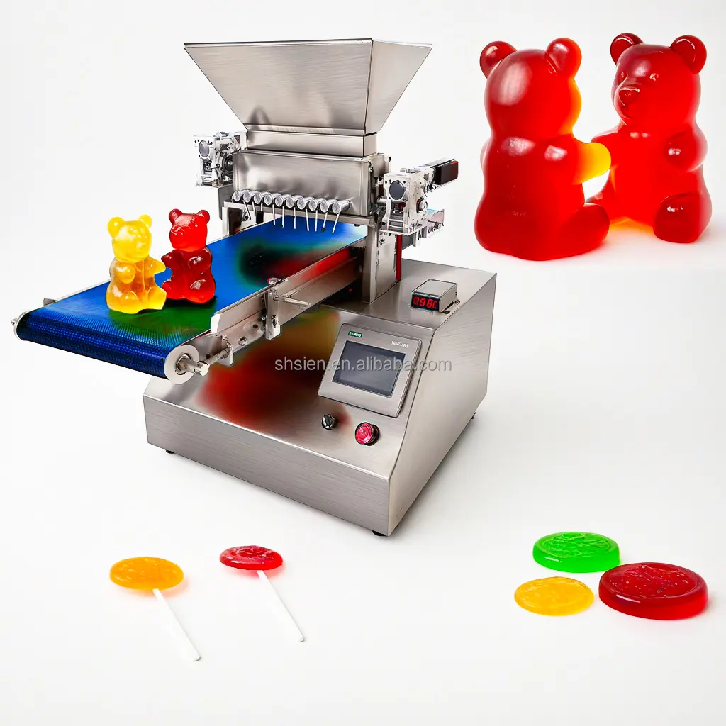 Máquina multiusos de producción de gelatina de mesa Mini depositador de goma máquina para hacer bombones pequeña máquina de dulces de goma