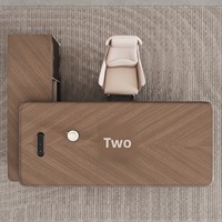 Bureau de direction en plastique LBZ-123X, design en forme de L avec armoire de rangement, bureau d'ordinateur moderne haut de gamme pour patron