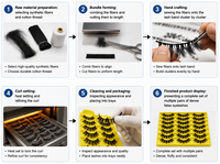 Cils noirs spectaculaires en vrac, lot de 10 paires, pour cils en bande bouclés, sans cruauté animale, réutilisables, pour mariages, studios et boutiques de cosmétiques