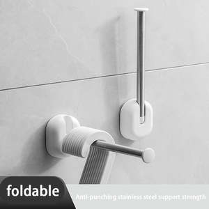 Cintre en plastique rotatif simple et support de rangement pour serviettes Crochet de salle de bain étanche Aucune installation de perceuse requise - Product Image 6