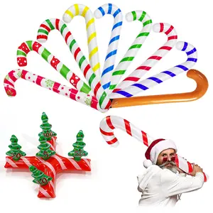 New Design Christmas Decoration Inflatable Candy Cane Santa Walking Stick Classic Lightweight Hanging Ornaments