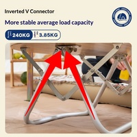 Meubles d'extérieur, cadre en alliage d'aluminium, bambou, petite table ronde pliable, portable, camping, voyage