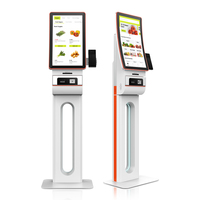 Kiosque de commande en libre-service à écran tactile capacitif 10 points mural de 23,6 pouces avec SDK, reconnaissance faciale, Android/Windows/Linux