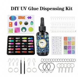 TOYSRUNNER Professional Jewelry Kit DIY Hard Crystal Clear Epoxy Fast Curing <b>Silicone</b> Molds Pendants Earrings Keychains <b>Tools</b> - Product Image 5