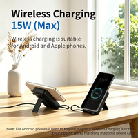Batterie externe magnétique ultra-mince 10000 mAh avec câble Type-C intégré et support pliable – Chargeur portable ultra-plat – Approvisionnement direct usine