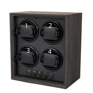 Actieve stille opwinder van ebbenhout met digitaal display, automatisch mechanisch, 4-slots opwinderdoos - Product Image 3