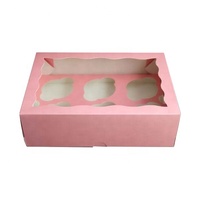 Vente en gros de boîtes à beignets avec fenêtre en PET avec logo personnalisé Gobelets en papier pour boulangerie, biscuits alimentaires, cupcakes Boîte avec logo personnalisé