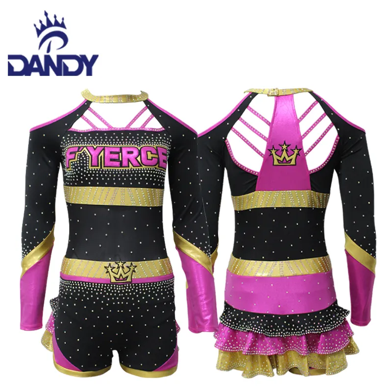 Custom Dandy Goedkope Dancewear Cheerleading Top En Rokken Cheerleader Kostuum Cheerleading Uniformen Kids