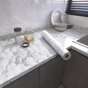 Papel Tapiz Autoadhesivo Impermeable con Patrón de Mármol de Alta Calidad - <span class=keywords><strong>Resistente</strong></span> al <span class=keywords><strong>Calor</strong></span> y al Aceite - Product Image 2